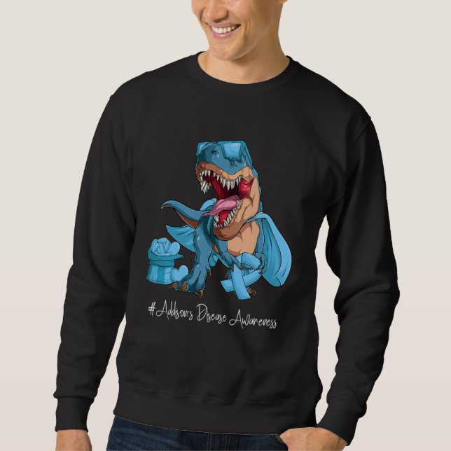 Addison s disease Awareness Month Light Blue Ribbo Sweatshirt (Front)