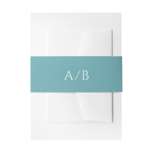 Addison Teal Green Classic Elegant Wedding Invitation Belly Band