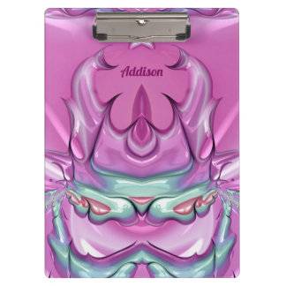 ADDISON ~WOW! STRANGE! Pink Grey White and Cerise Clipboard