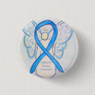 Addison's Disease Awareness Angel Ribbon Art Pin
