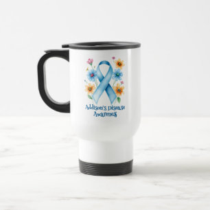 Addison's Disease Awareness   Blue Ribbon Travel Mug