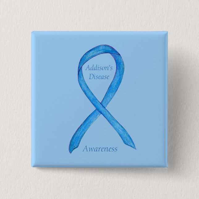 Addison's Disease Awareness Custom Ribbon Art Pin (Front)