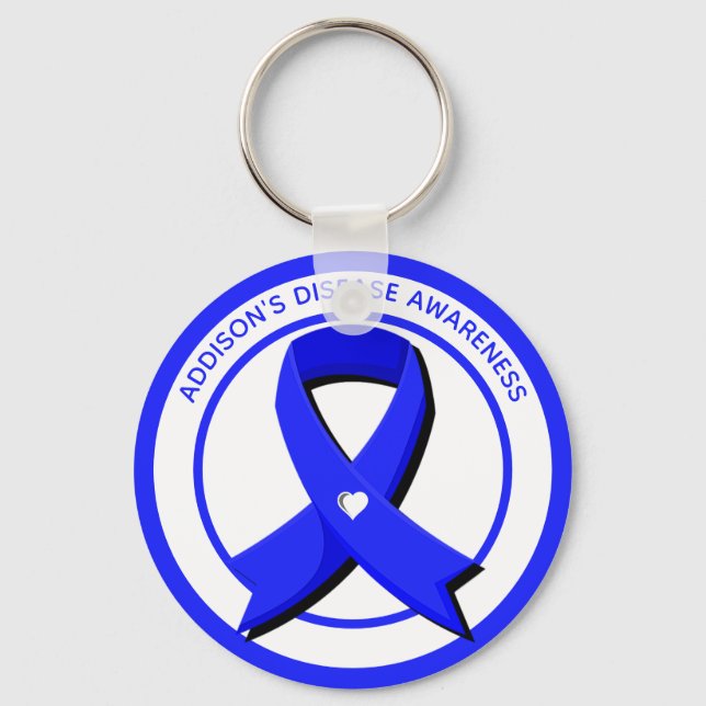 Addison's Disease Awareness Heart Key Ring (Front)