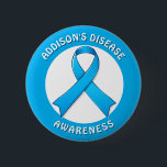 Addison's Disease Awareness Ribbon 6 Cm Round Badge<br><div class="desc">A button to help spread awareness for those who have Addison's Disease. A light blue awareness ribbon.</div>