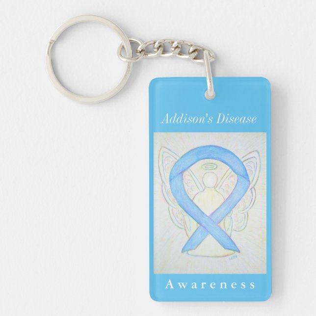 Addison's Disease Awareness Ribbon Angel Keychain (Front)