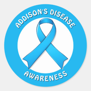 Addison's Disease Awareness Ribbon Classic Round Sticker