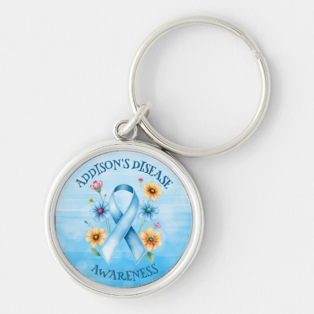  Addison's Disease Awareness Ribbon Key Ring (Front)