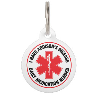 Addison's Disease Medical Alert Pet Tag