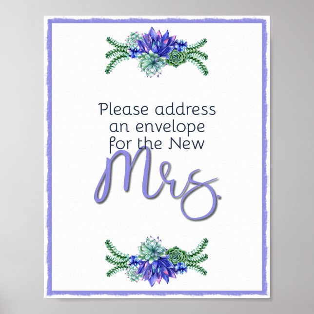 Address and Envelope Succulent Poster (Front)