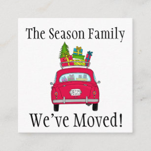 Address Announcement, Christmas Car and Gifts Enclosure Card