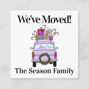 Address Announcement Purple Car Christmas Gifts