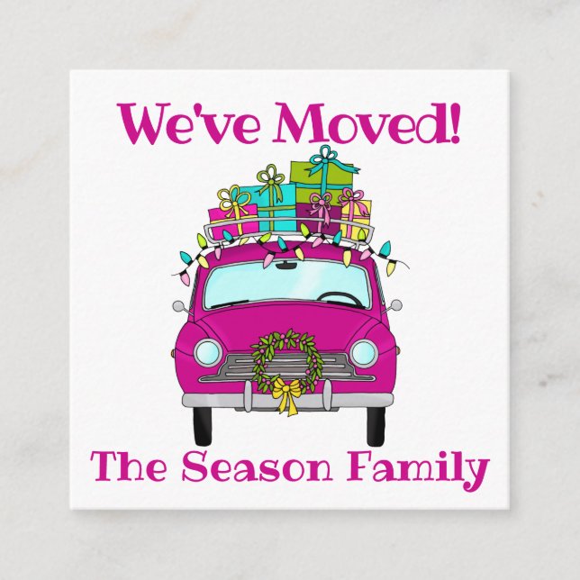 Address Announcement Purple Car Christmas Gifts (Front)