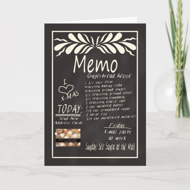 Address Announcement X-mas memo board Chalkboard (Front)