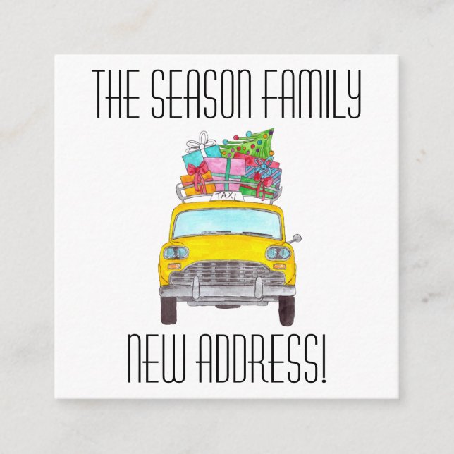 Address Announcement Yellow Cab Christmas gifts (Front)