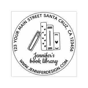 Address Book Roof Library Self-inking Stamp