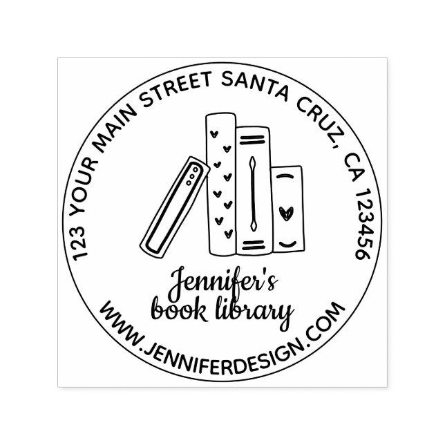 Address Book Roof Library Self-inking Stamp (Design)