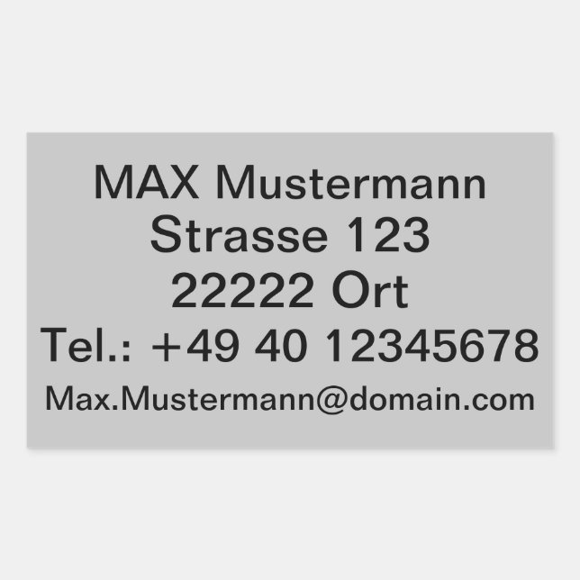 address label (Front)