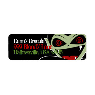 Address Label Dracula Vampire Black Halloween Fun Return Address Label