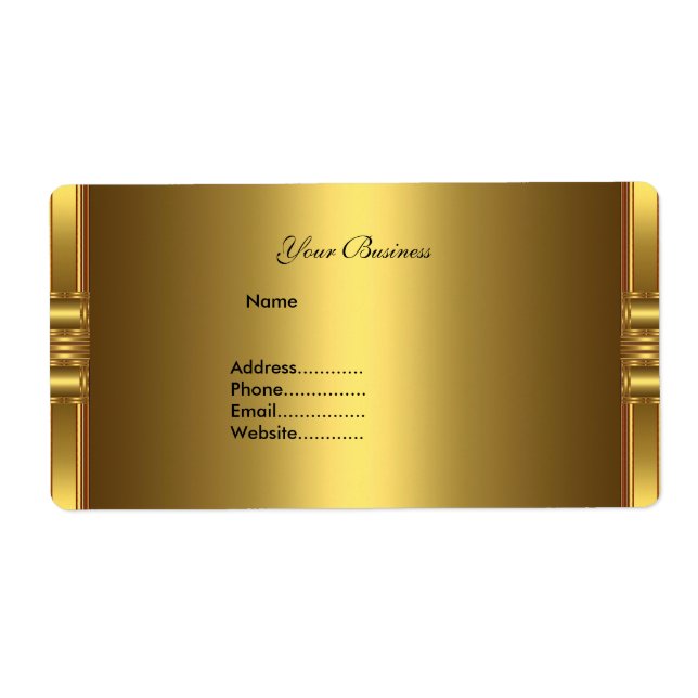Address Label Gold On Gold (Front)