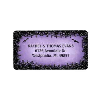 Address Label - Halloween Purple with Black Border