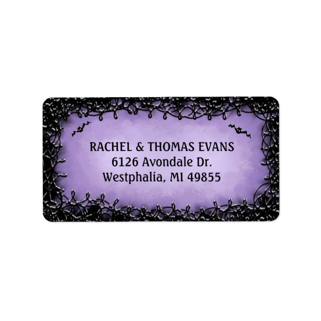 Address Label - Halloween Purple with Black Border (Front)