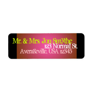 Address Label Monogrammed Hot Pink Black Solids Return Address Label