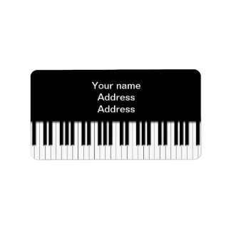 Address Label - Piano Keys black white