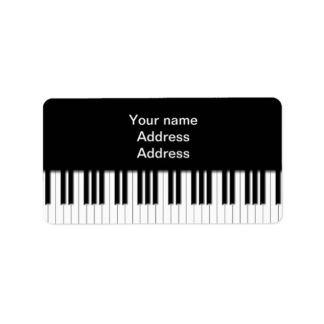 Address Label - Piano Keys black white (Front)
