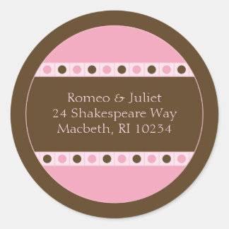 Address Label - Pink and Brown