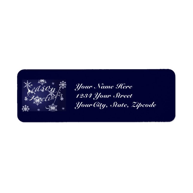 Address Label Season's Greetings - Blue Return Address Label (Front)