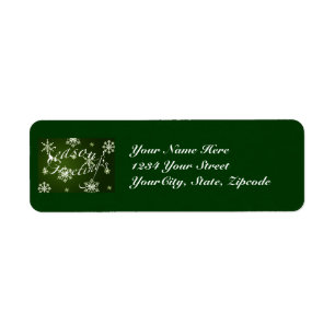 Address Label Season's Greetings - Green Return Address Label