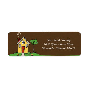 Address label with House and grass Return Address Label