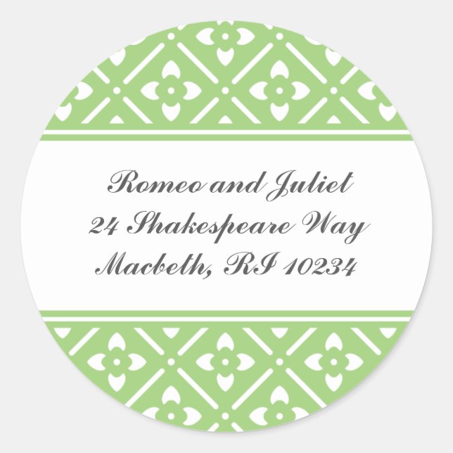 Address Label with Lotus Square Pattern (Front)