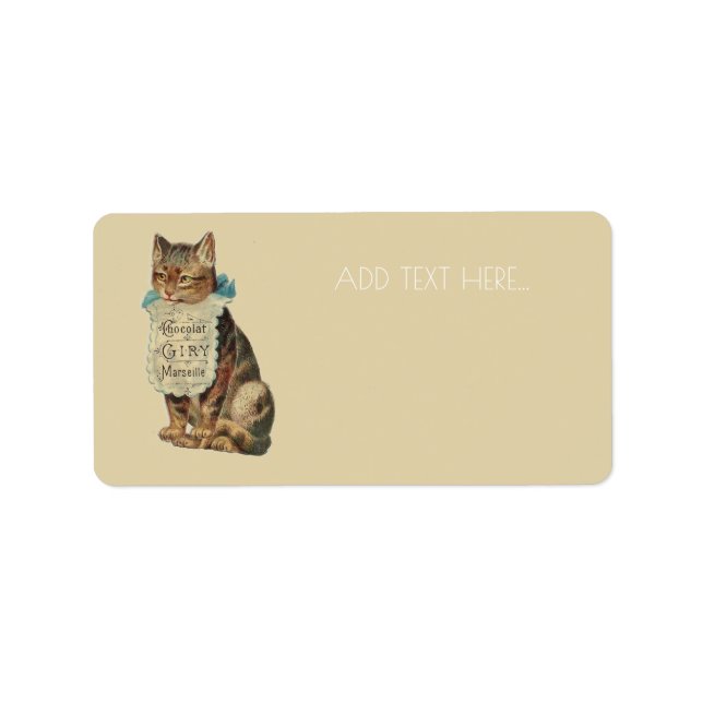ADDRESS LABEL WITH VINTAGE CAT (Front)