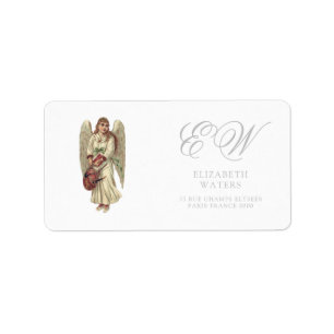 ADDRESS LABEL WITH VINTAGE CHRISTMAS ANGEL