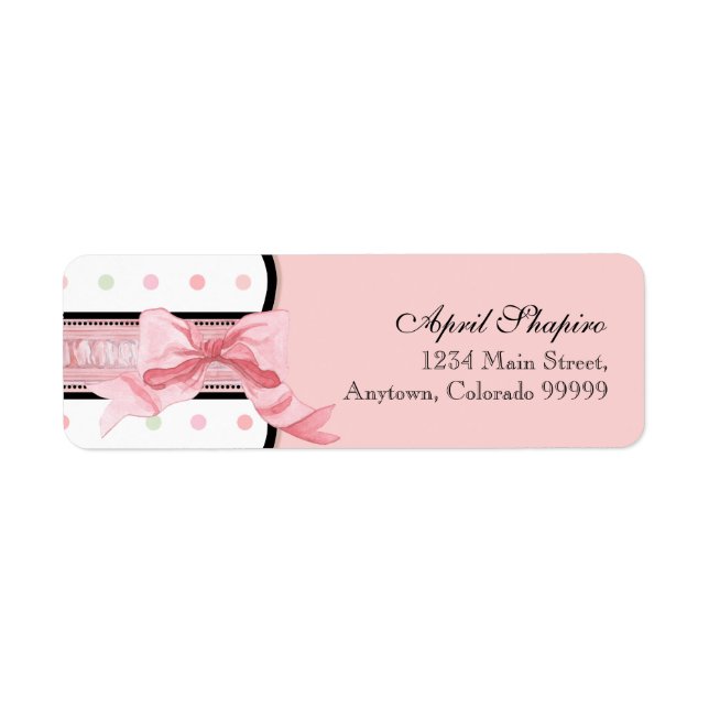 Address Labels - Baby Shower French Bow and Dots (Front)