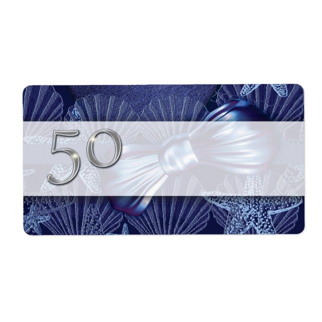 Address Labels beach theme 50th (Front)