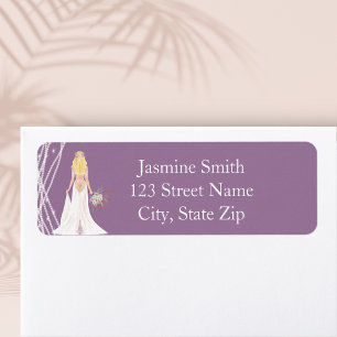 Address labels Boho Blonde Hair Bride With Pearls 
