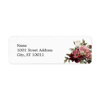 Address Labels Burgundy & Blush Bouquet 