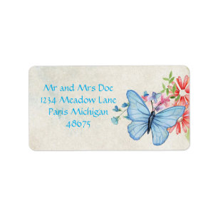 Address Labels/Butterfly and Flowers Label