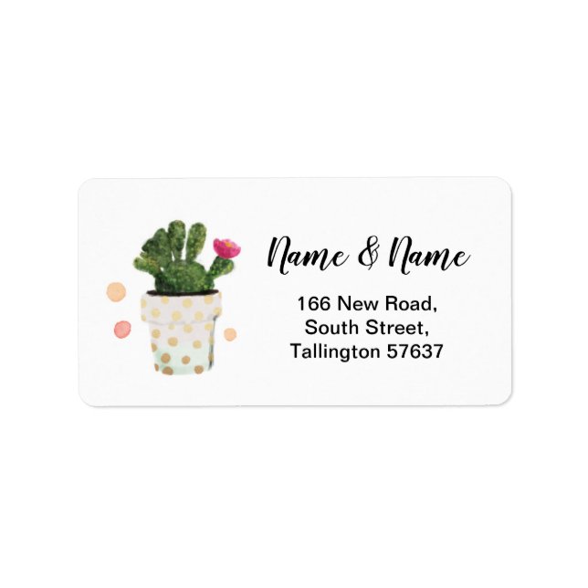 Address Labels Cactus Polka Dot Pretty Stickers (Front)
