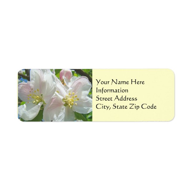 Address Labels Custom Spring Apple Blossom Flowers (Front)