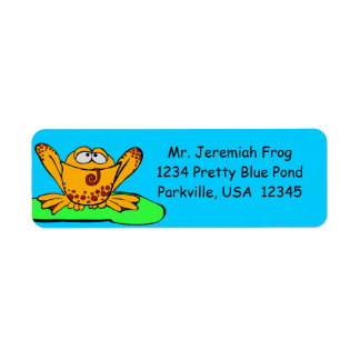 Address Labels, Cute Orange Frog Cartoon Return Address Label