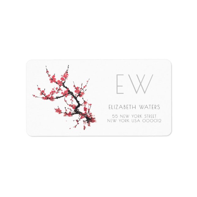 ADDRESS LABELS : FLORAL : CHERRY BLOSSOM (Front)