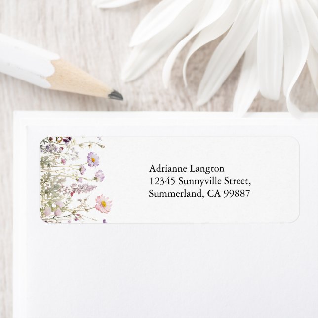 Address Labels, Flower Floral Address Stickers (Insitu)