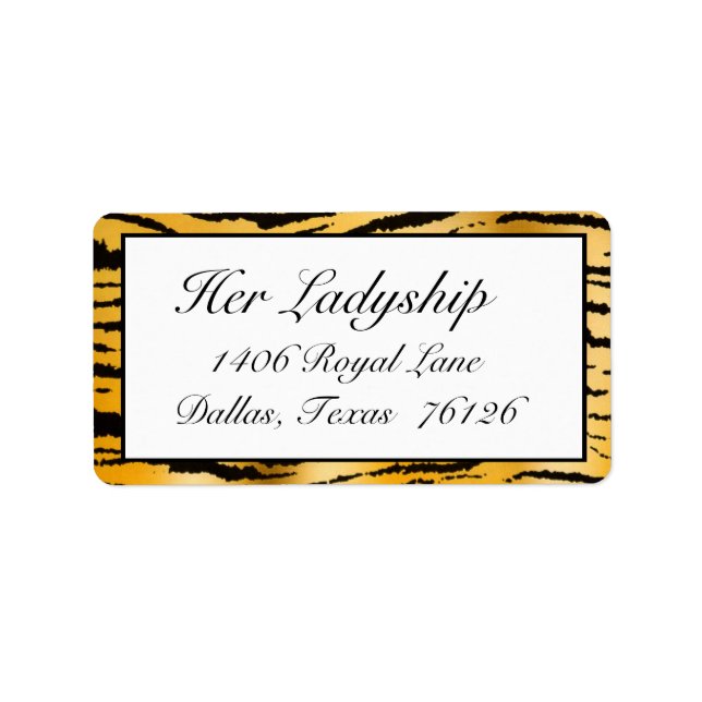 Address Labels Gone Wild (Tiger Stripe print) (Front)