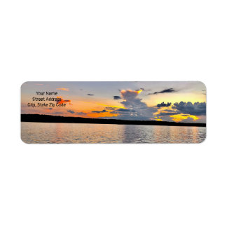 Address Labels on Lake Oconee Sunset Background
