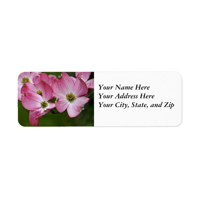 Address Labels:  Pink Dogwood Return Address Label (Front)