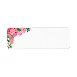 Address Labels-Pink Flowers Return Address Label