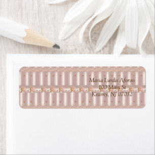 Address Labels Pink Rose Glitter Drip